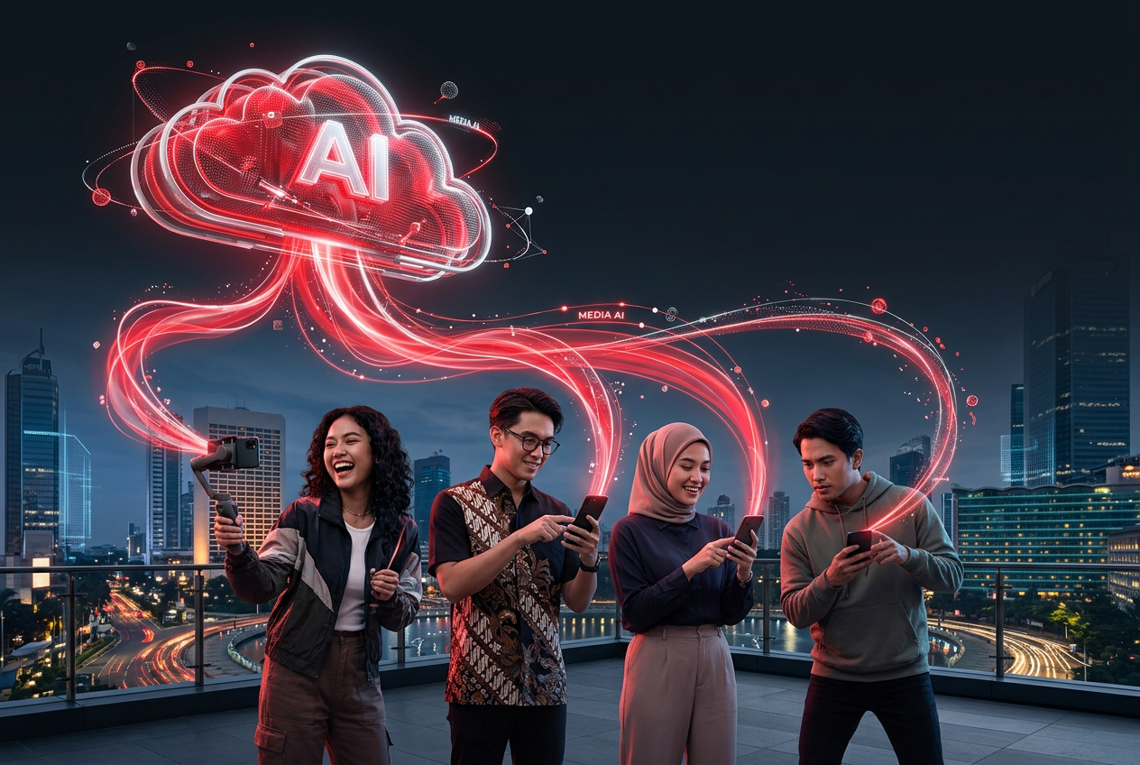 Synthetic Indonesian telecom operator AI campaign concept